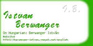 istvan berwanger business card